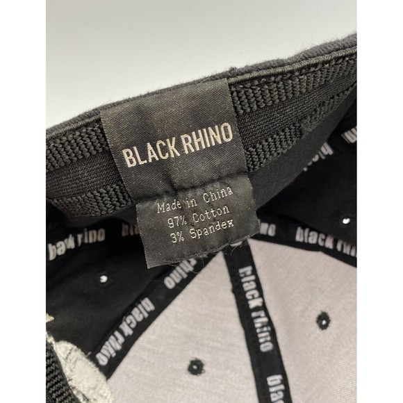 Black Rhino Born 2Be Bold Skull Embroidered Stretch Black Hat - Picture 7 of 7